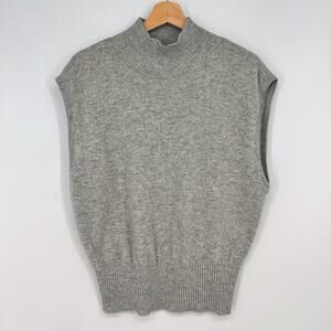 Reformation Arco 100% Cashmere Sweater XL Sleeveless Turtleneck Gray Recycled